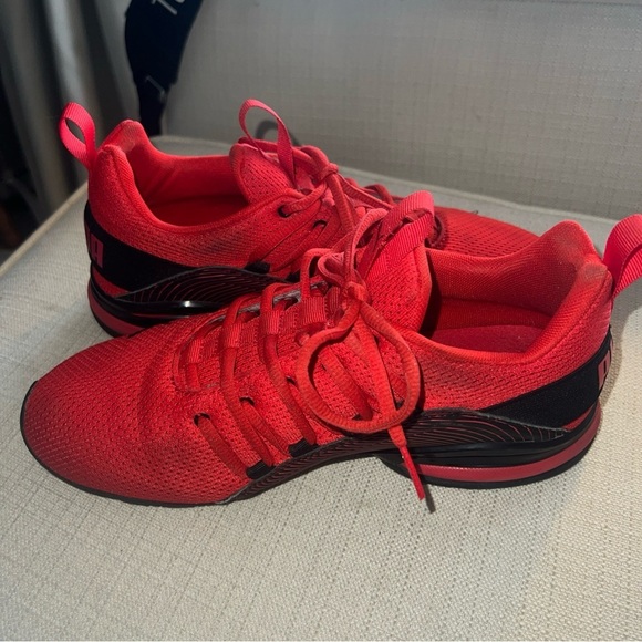 Puma Axelion Red/Black Running Shoes Sneakers Men's Size 7C 376196-01 - Picture 7 of 12